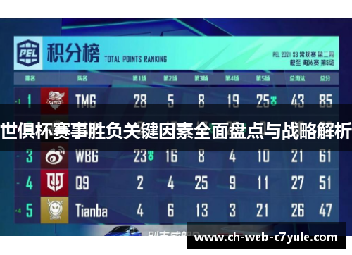 世俱杯赛事胜负关键因素全面盘点与战略解析 世俱杯赛事胜负关键因素全面盘点与战略解析